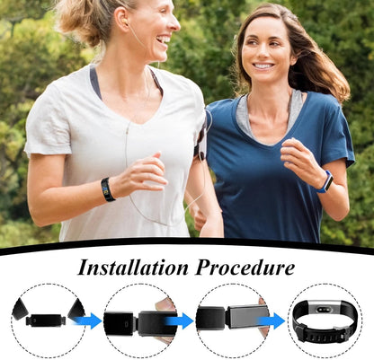 hoeslaw 2 Pcs Watch Bands Replacement for ID115plus HR, Very Fit Pro Activity Fitness Tracker Wrist Bands Set, Multicolor Veryfitpro Smart Watch Strap Replacements (2 Black)