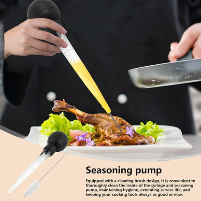 Turkey Baster, Food Injector Syringe, 4.53in Kitchen Cooking Basters, Easy to Clean with Cleaning Brush, Basting Meat and Hot Liquids for Essential Accessory