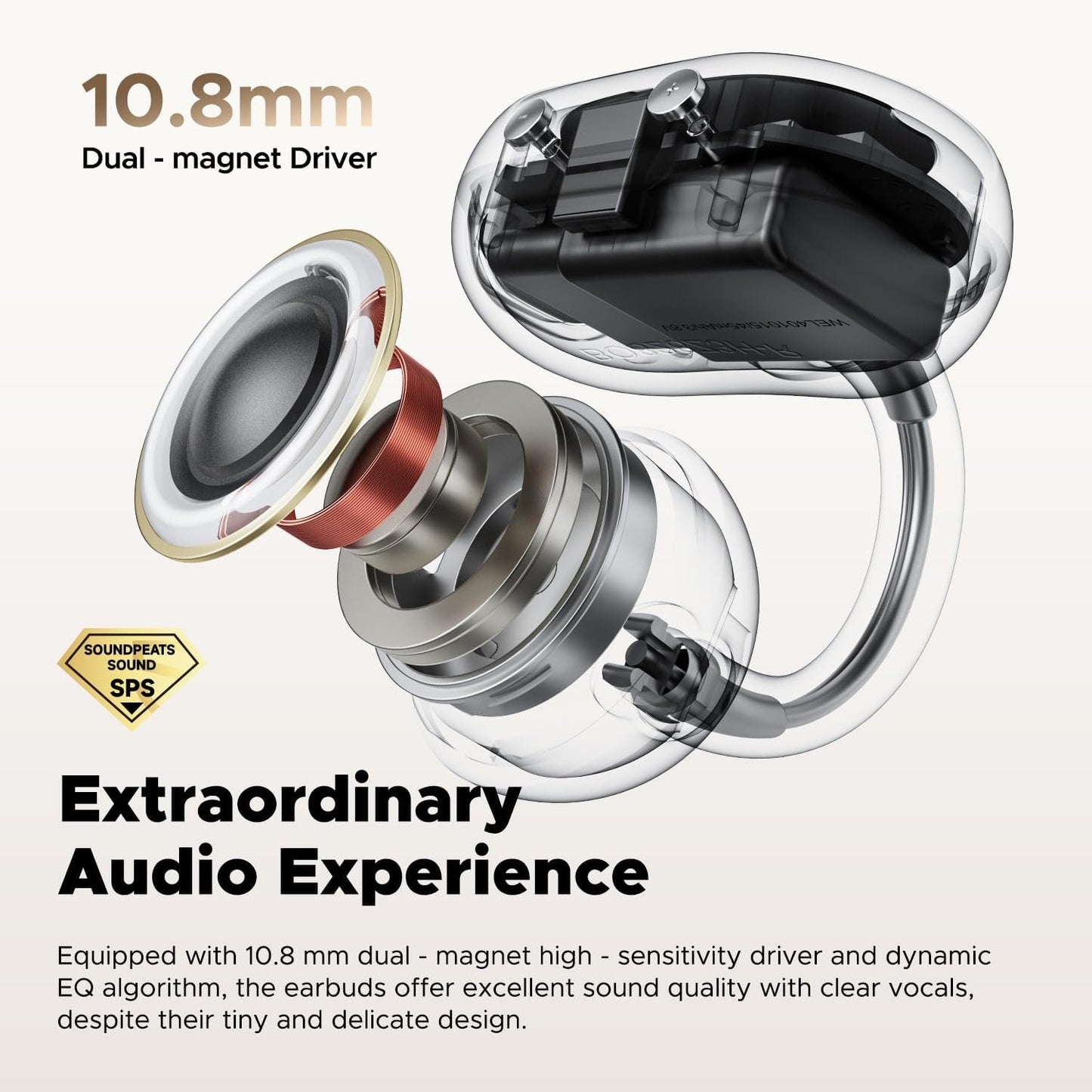 SOUNDPEATS POP Clip Open Ear Earbuds, Bluetooth 5.4 Clip-On Headphones, Lightweight Comfort, AI Call Noise Cancellation with Dual Connection, Immersive Audio Wireless Earbuds, 30H (White)