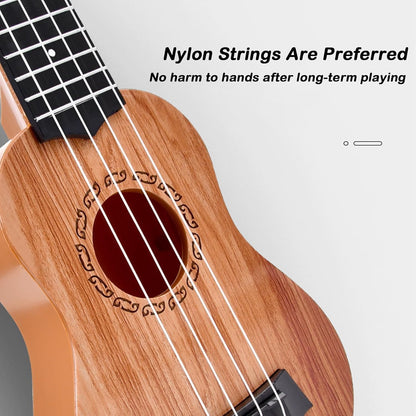 Guitar Toy for Children, Guitar for Children, Ukulele Children, Guitar Toy, for Children with 4 Adjustable Strings, Educational Learning Toys (Mogano 15 inch)