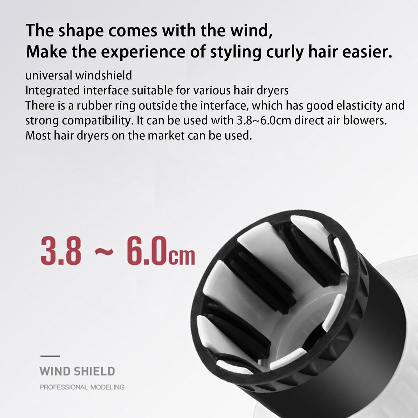 Hair Diffuser, Hair Dryer Diffuser Attachment, Curly Hair Diffuser, Professional Hair Dryer Diffuser, Travel Hair Dryer Diffuser, Adjustable 3.6-6.6