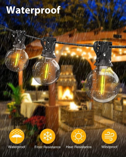 Litogo 18m Outdoor Festoon Lights Mains Powered, String Light with 30+3 G40 LED Bulbs, Waterproof & Shatterproof Hanging Globe Patio Lighting for Garden Pergola Wedding Gazebo Backyard Outside