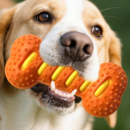 Generico Puppy Chew Toys for Teething, Bone Shape Dog Squeaky Toys, Interactive Pet Supplies for Indoor Play, Crate Training, Teething Relief, Cleaning, Safe & Durable Pet Chew Toys