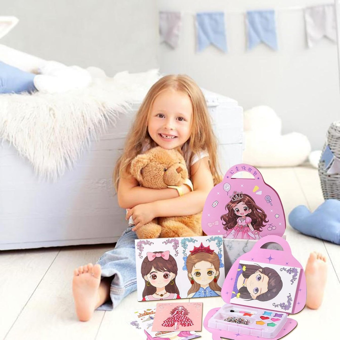 Princess Dress-up Game, Dress-up Sticker Book, Creative Makeup Game, Girls Dress-up Toys, Educational Role-Playing Toys, Fun Sticker Book for Girls, Girls Makeup Game For Girls Boys Birthdays