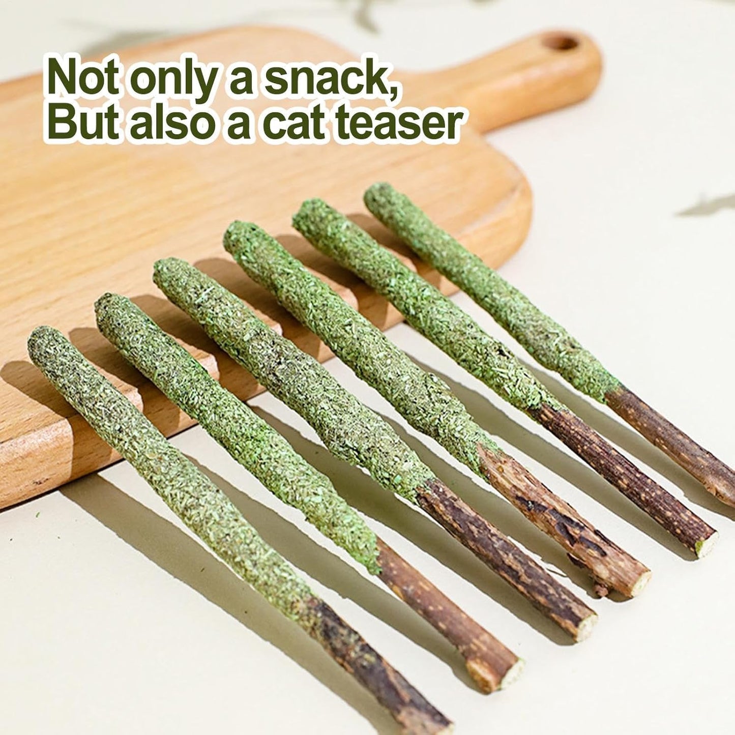 Cat Grass Chew Stick - Catnip Chew Stick, Organic Cat Tooth Cleaning Toy, Natural Cat Oral Care | Remover, Breath Freshener, Stress Reducing Chews for Hairball Removal