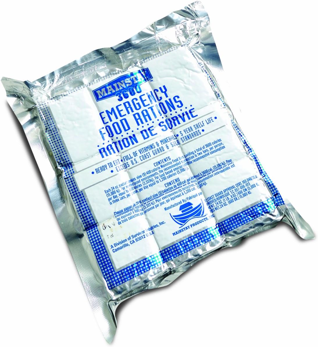 Life Gear - LG329 Emergency Food, Water & Thermal blanket for 1 person, 3 days, add to emergency or survival kit Brown Box