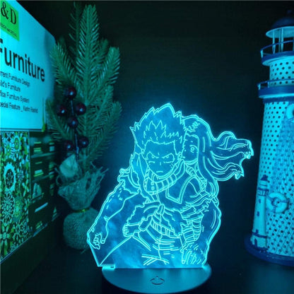 Lampada illusione 3D Luce notturna a LED Anime Boku No Hero Academia Midoriya Izuku Eri Colorful Change Touch Oggettistica per la casa Stanza dei regali del bambino Regalo della ragazza del ragazzo