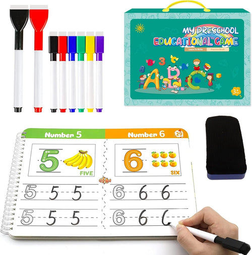 Handwriting Practice Book for Kids,40 Page Numbers Letters Practicing Book,Kindergarten Preschool Learning Activities for 3 4 5 6 Year Old,Learning & Education Montessori Toys for Kids Boys Girls