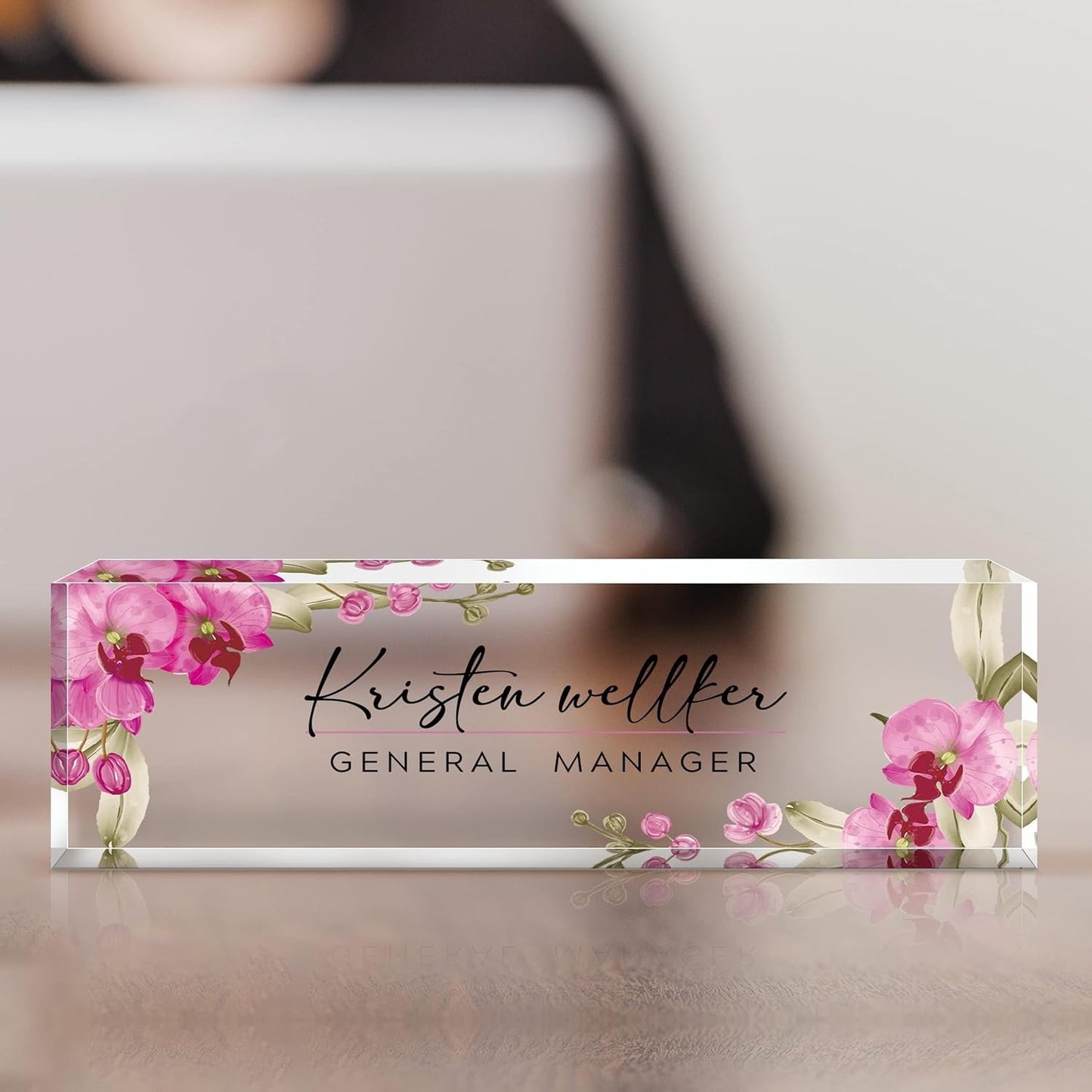 Desk Name Plate Personalized, Custom Acrylic Name Plates, Office Decor Desk Accessories for Women Men, Personalized Office Gifts for Women Men