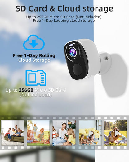 5G/2.4G Wifi Security Cameras Wireless Outdoor , 2K Battery Powered WiFi Cameras with AI Motion Detection Spotlight Siren,Color Night Vision, 2-Way Talk, Waterproof, Cloud/SD Storage, Works w/Alexa