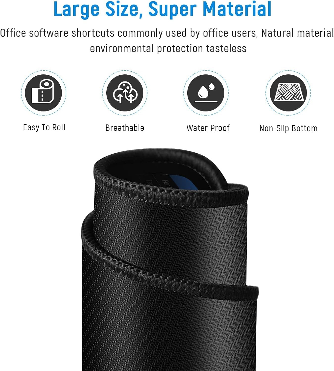 JIALONG Large Mouse Pad Desk Mat Office Shortcuts Mousepad with Personalized Design Extended Size 35.4 X 15.7inches by Office Users