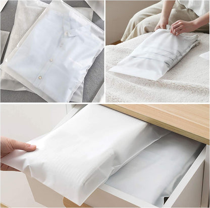 ENPOINT Packaging Clothing Bags, 50PCS 12x16 inch Poly Plastic Bag for Clothes, Frosted Ziplock Bags for Packing Selling Apparel Organization, Custom T Shirts, Pillowcases, with Vent Holes, 3 Mil
