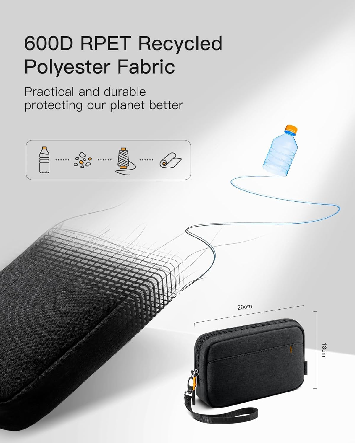 Inateck Cable Bag Electronics Organiser, Splash-proof Travel Accessory Bag, Compatible with Mouse, USB Stick