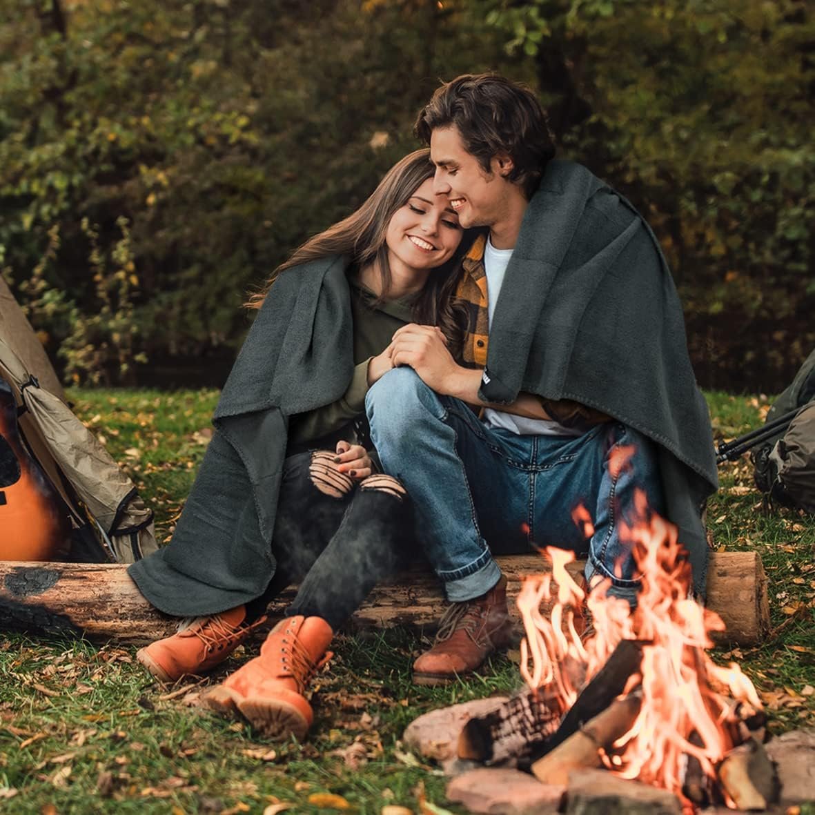 Milestone Camping 24680 Thermal Polar Fleece Blanket/Charcoal Colour / 150cm x 120cm / Great for The Campsite, Caravan Or Car