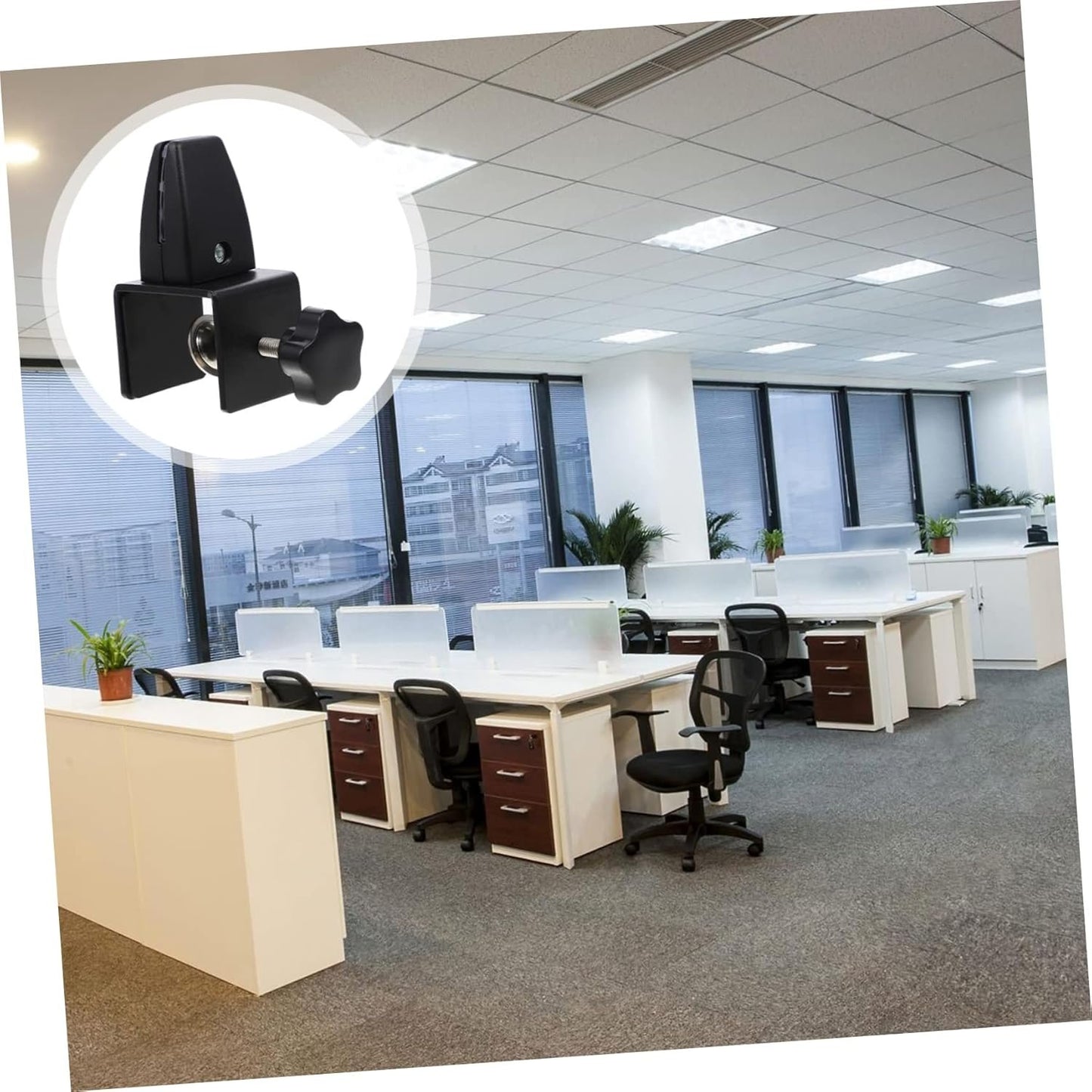 MAGICLULU Thickened Clamping Base Desk Partition Clamp Privacy Panel Clip Partition Bracket Clip Easy Install for Home/office
