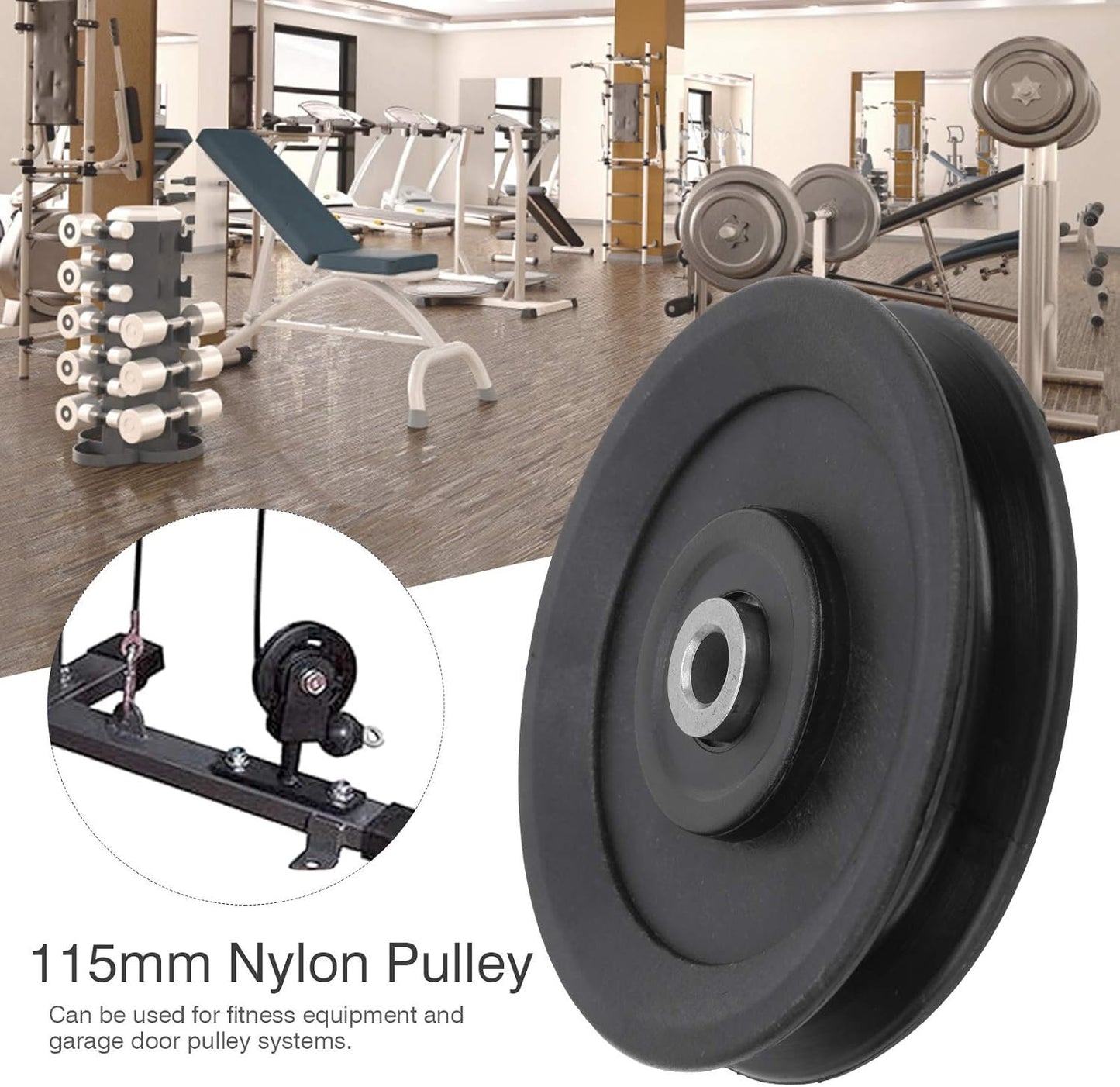 10 Pcs 115mm Nylon Bearing Pulley Wheel Replacement Home Gym Equipment Machine Attachments Exercise Strength Training Accessory Combined Fitness Supplies
