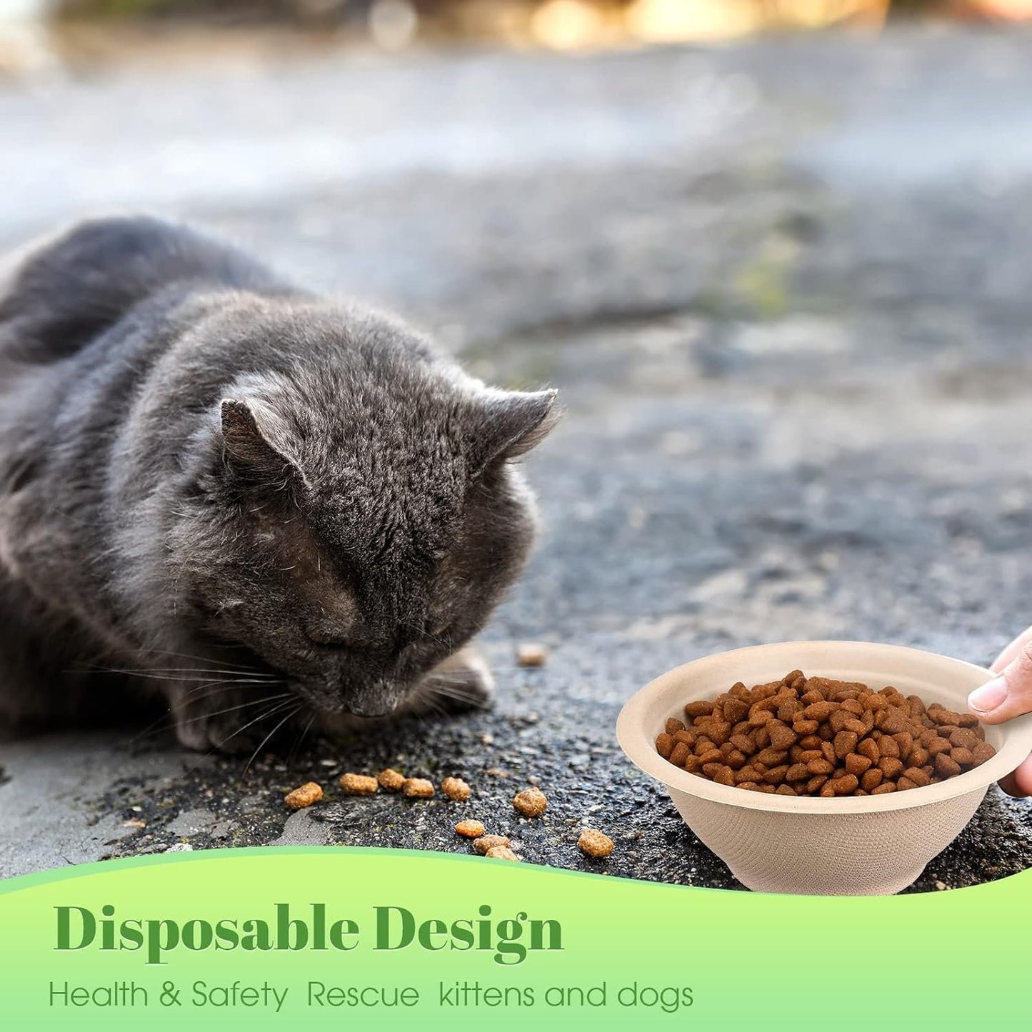 50 Pcs Disposable Bowl Travel Pet Bowls, Vet-Grade Biodegradable 350ML Small Food Bowls for Puppy Cat Food Dish Safe Paper Bowls Container for Outdoor Rescue Feeding and Watering Supplies