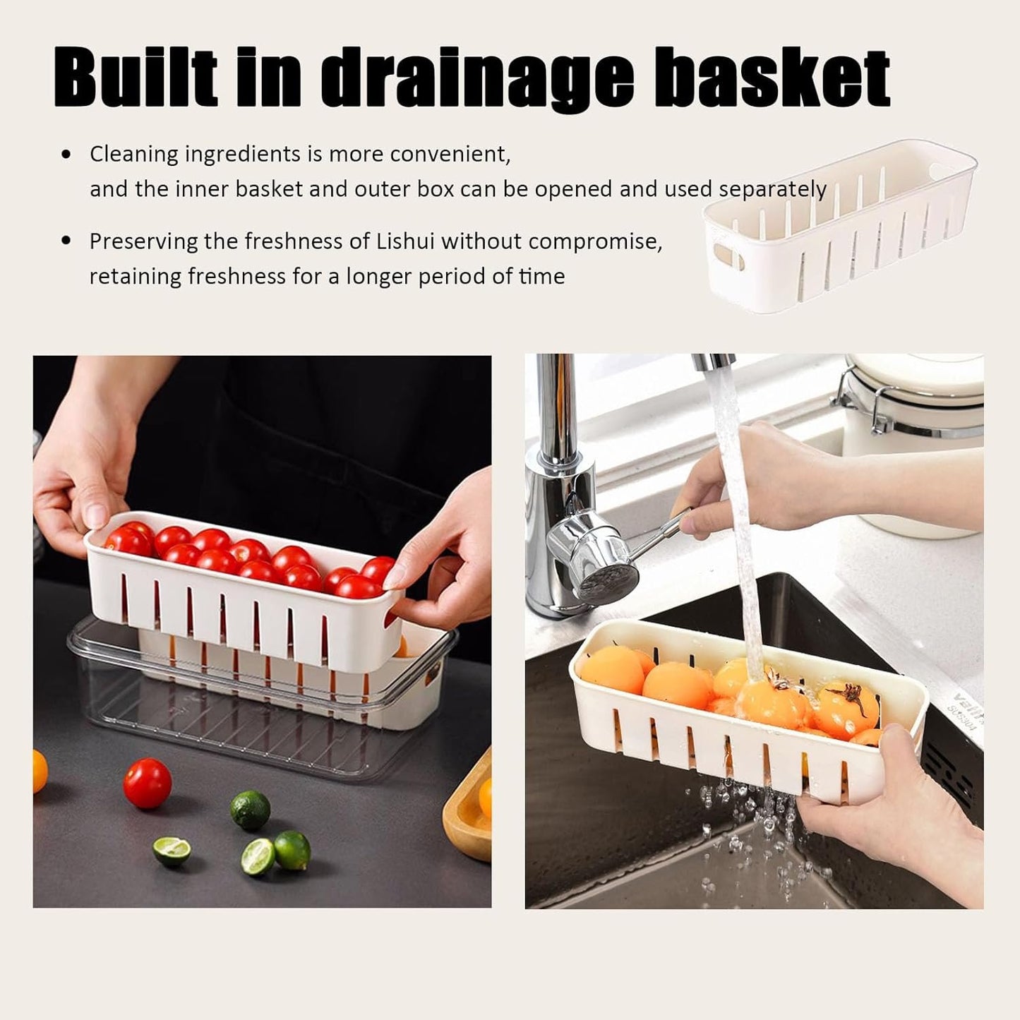 MLKLDOU Fridge Organisers Vegetable Fruit Storage Container,Refrigerator Organizer Bins with Lids & Handle,Stackable Fridge Organizer,Pantry Multipurpose Divided Organizer Boxes (Low)