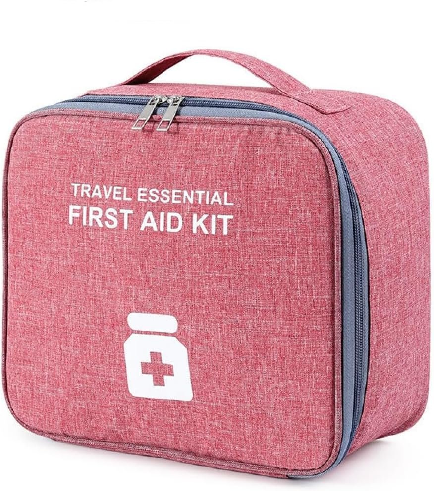 QIUPFGUT Medicine Bag, Empty First Aid Bag, Medicine Package, Emergency Medical Bag, First Aid Kit Portable Travel Medical Bag, red, leisure