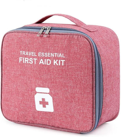 QIUPFGUT Medicine Bag, Empty First Aid Bag, Medicine Package, Emergency Medical Bag, First Aid Kit Portable Travel Medical Bag, red, leisure