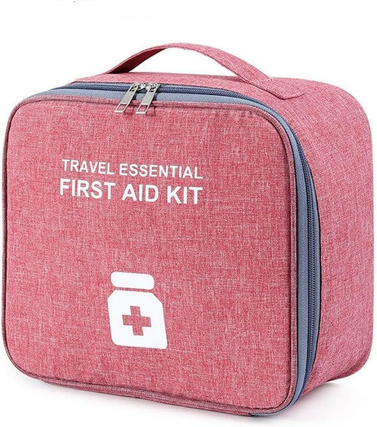 QIUPFGUT Medicine Bag, Empty First Aid Bag, Medicine Package, Emergency Medical Bag, First Aid Kit Portable Travel Medical Bag, red, leisure