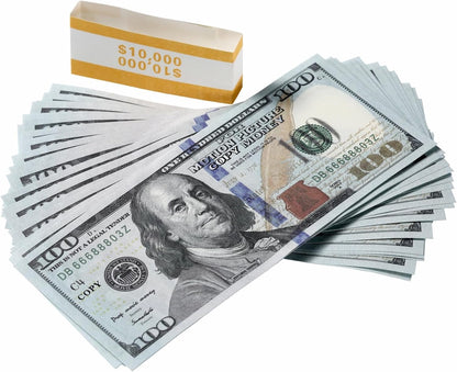 Money Game, Cash Toy for Children, Copy Money, Real Size Fake Dollar, Casino Accessories, Cash Film Play Toy, 120 Pieces, (20 x 1$, 5$, 10$, 20$, 50$, 100$)