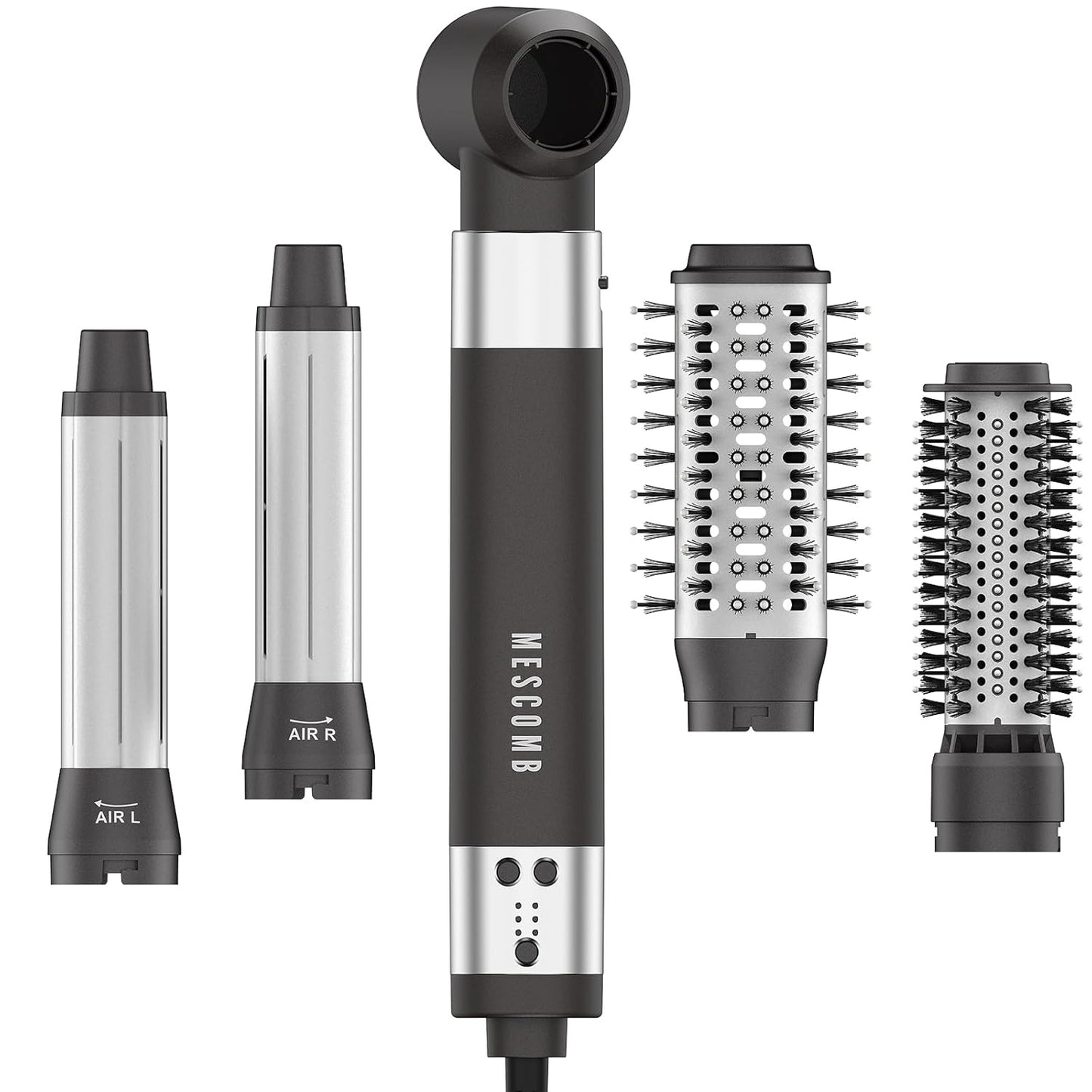 5 in 1 Hot Air Brush Set - 110,000 RPM Hair Dryer for Fast Drying, Multi-Styler with Auto-Wrap Curlers, Straightening and Volumizing Curling Brush