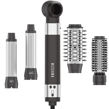 5 in 1 Hot Air Brush Set - 110,000 RPM Hair Dryer for Fast Drying, Multi-Styler with Auto-Wrap Curlers, Straightening and Volumizing Curling Brush