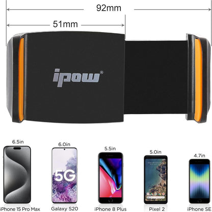 ipow Universal Adjustable Car Smartphone Holder CD Slot Mobile Phone Holder, 360° Rotation, Compatible with All Smartphone Phones iPhone Xs 8 Xiaomi Redmi LG Huawei P9 P10