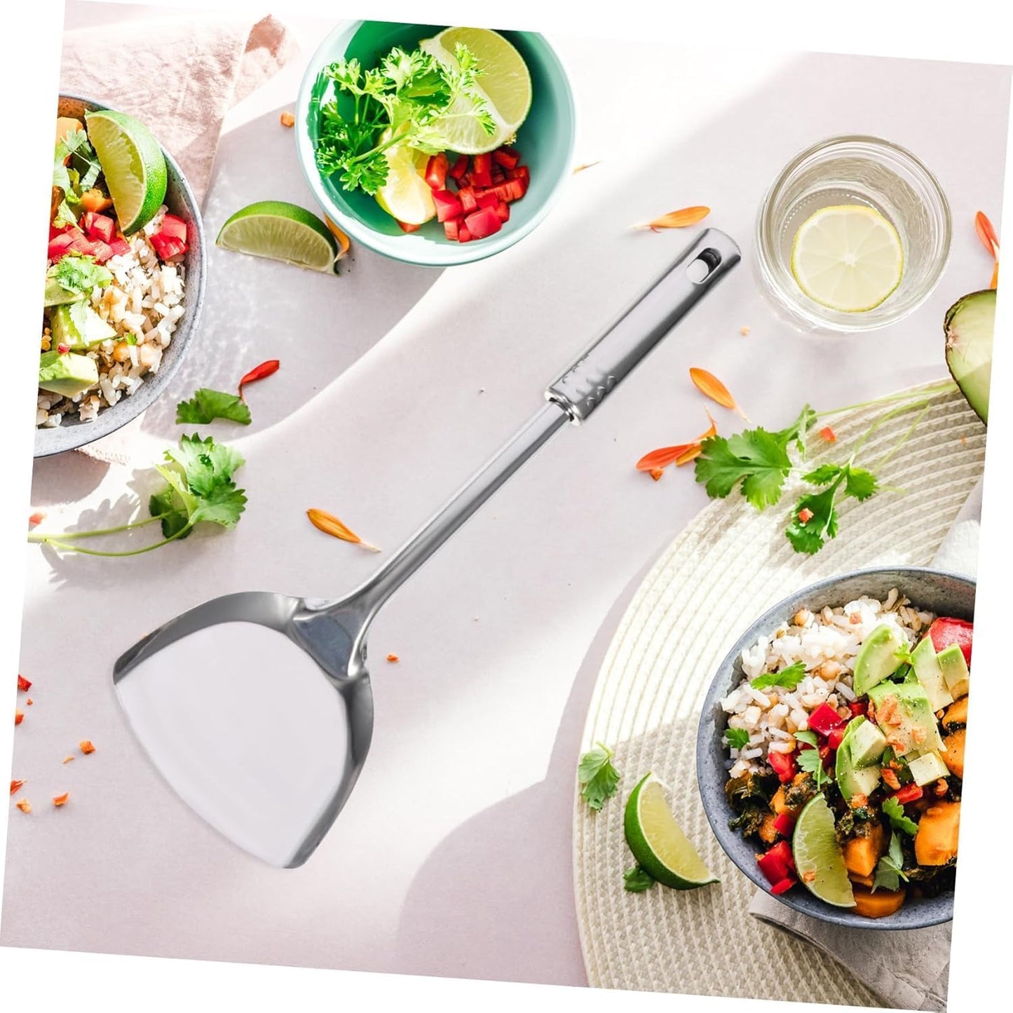 7pcs Kitchen Utensils Cooking Tools Stainless Steel Kitchen Utensil Kitchen Cookware Utensil Kit Kitchenware Meat Fork Soup Ladle Cooking Gadgets Stainless Steel Utensil
