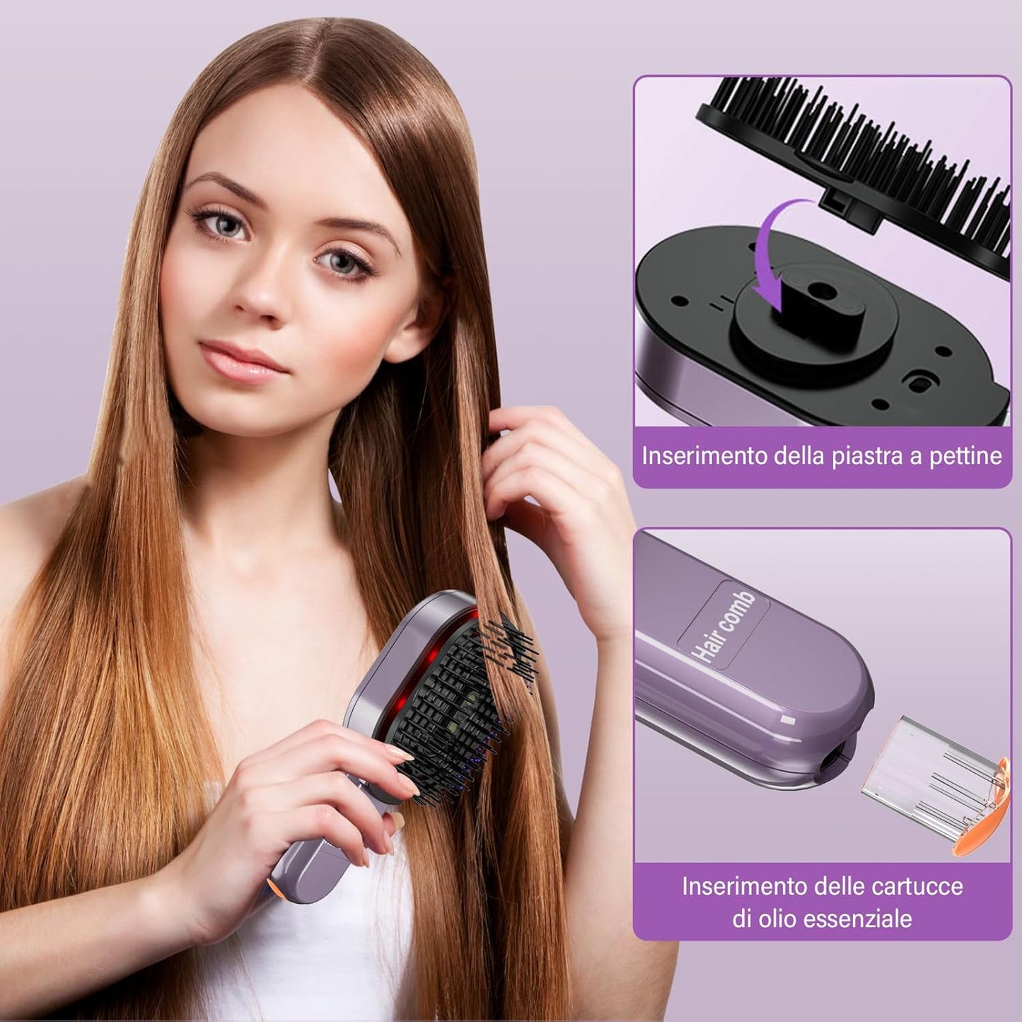 Scalp Massager Hair Oil Applicator Massage Brush, Electric Scalp Massage Brush, Vibration Massage Comb 4 Ways