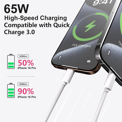 Car Carplay Woven Cable for iPhone 16 15 3.3FT USB A to USB C 3.2 Gen 2 Carplay Adapter Wire for iPhone 16 15 Pro Max, iPad Pro/Air, Samsung Galaxy S25/S24/S23/S22/S21 Google Pixel, Car Charger Cable