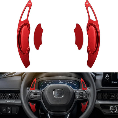 CKE 2pcs Compatible with Honda Civic Accord CR-V Pilot 2025 2024 2023 Accessories Car Paddle Shifter Extension Interior Shift Cover Trims -Red
