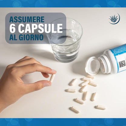 OPUS RURI Marine Collagen with Hydrolyzed Hyaluronic Acid with Vitamin C, B12, Coenzyme Q10-150 Capsules 450 mg – Food Supplement for Skin, Joints, Hair and Nails – Made in Italy