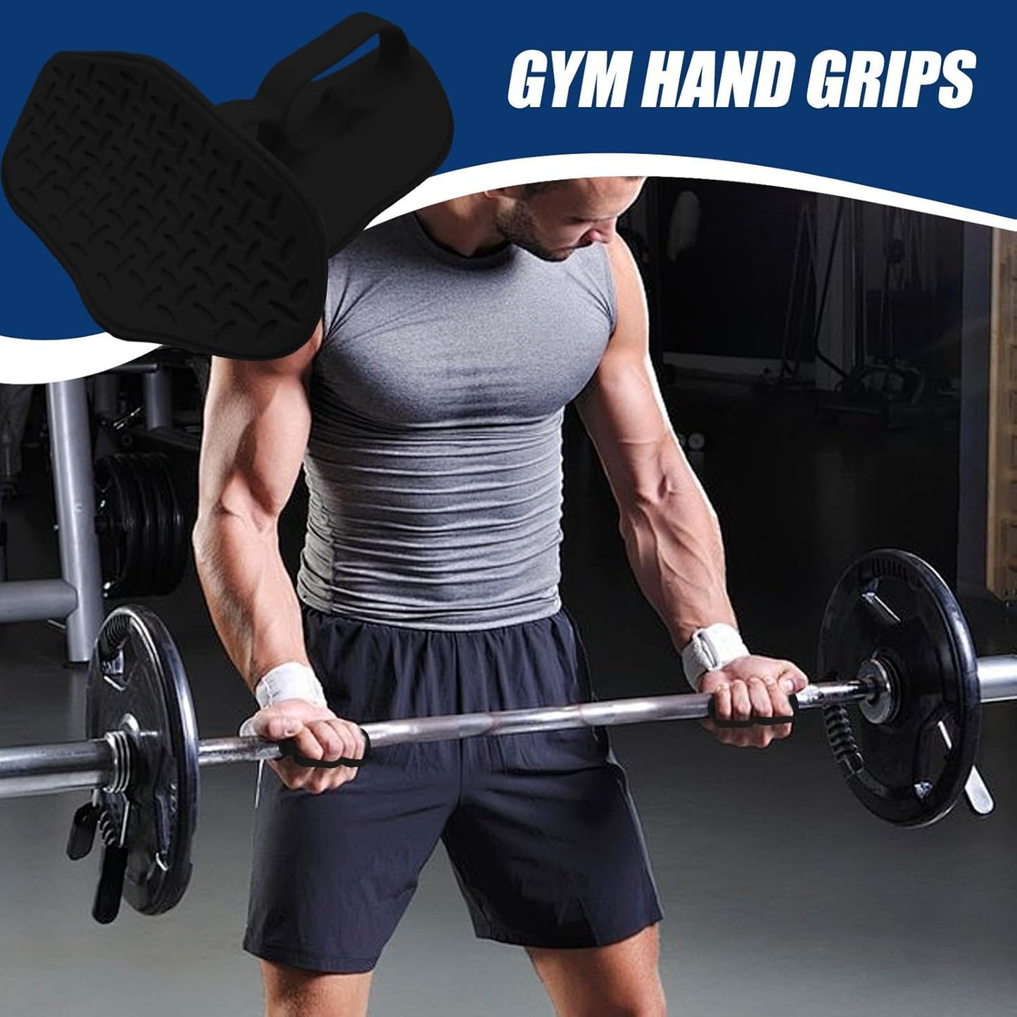 Workout Gloves - Weight Lifting Gloves - Full Palm Protection - Fingerless Hand Lifting Grips For Gym, Ergonomic Anti-Slip Workout Grips For Palm Protection Training Fitness Bodybuilding CrossFit