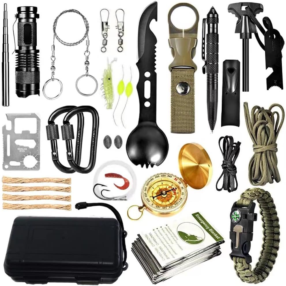 Survival kit,22 in 1 Emergency Survival Kits Camping Survival kit