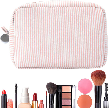 Travel Makeup Bag, Large Capacity Toiletry Bag, Polyester Portable Pouch, Durable Material, Secure Zipper, Lightweight Design, Water Resistant, Perfect for Gym, Beach, 8.66x5.91x3.54 inches