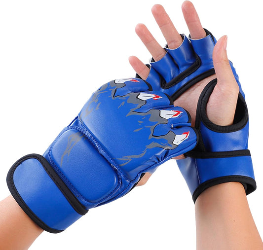 Boxing Gloves, Grappling Sparring Gloves, Half Finger Mitts, Adjustable Boxing Mitts, Wrist Support Gloves, Kickboxing Training Gloves, Gage Fighting Gloves, Punching Bag Workout Gear, Sparring Traini