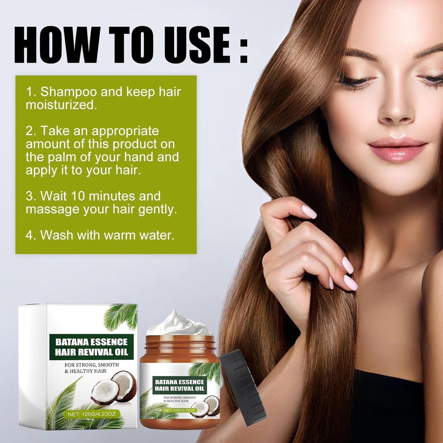 Batana Oil Hair Mask,Batana Oil Hair Conditioner with Coconut Oil,Deep Repair Conditioning Care,Deep Repair Conditioner Hair Masks for Dry Damaged Hair