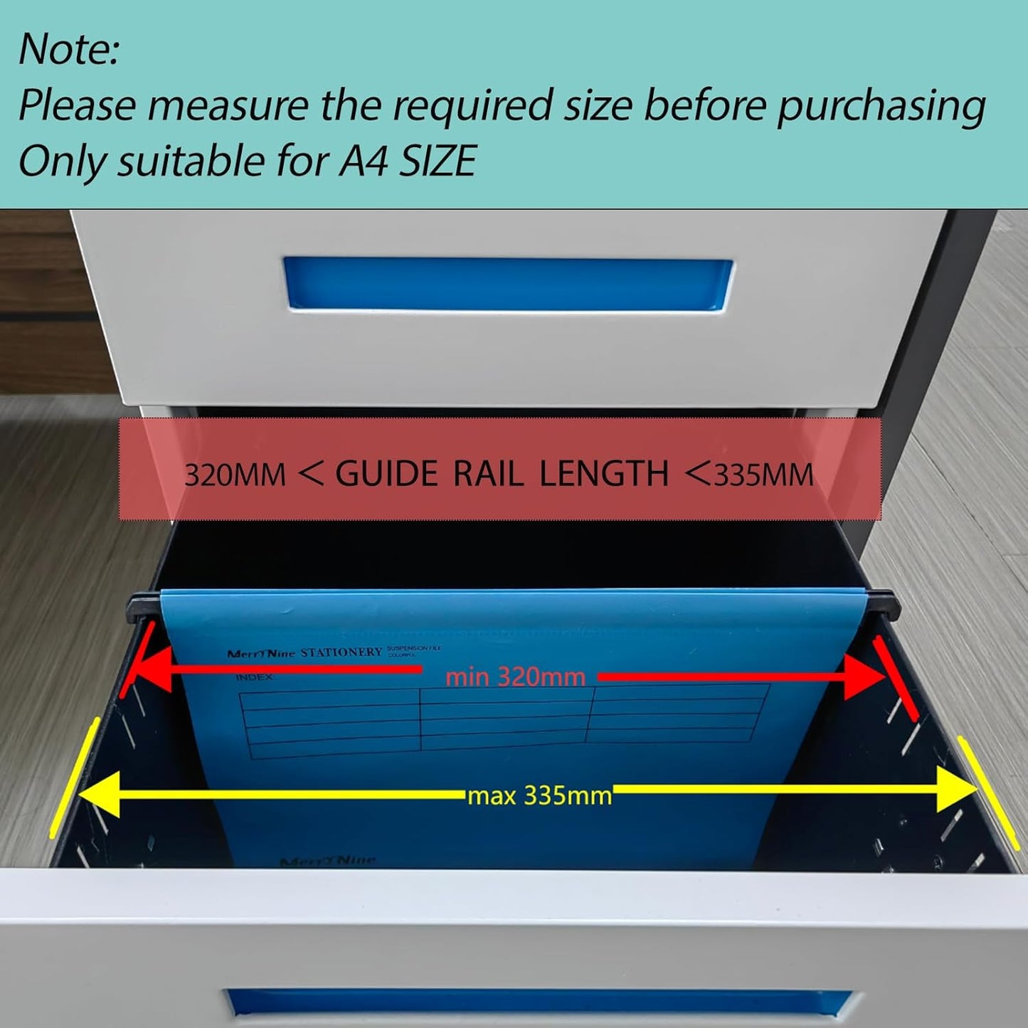MerryNine A4 Suspension Files, 15PCS Polypropylene Filing Cabinet Suspension Files with Tabs and Card Inserts for School Home Work Office Organization