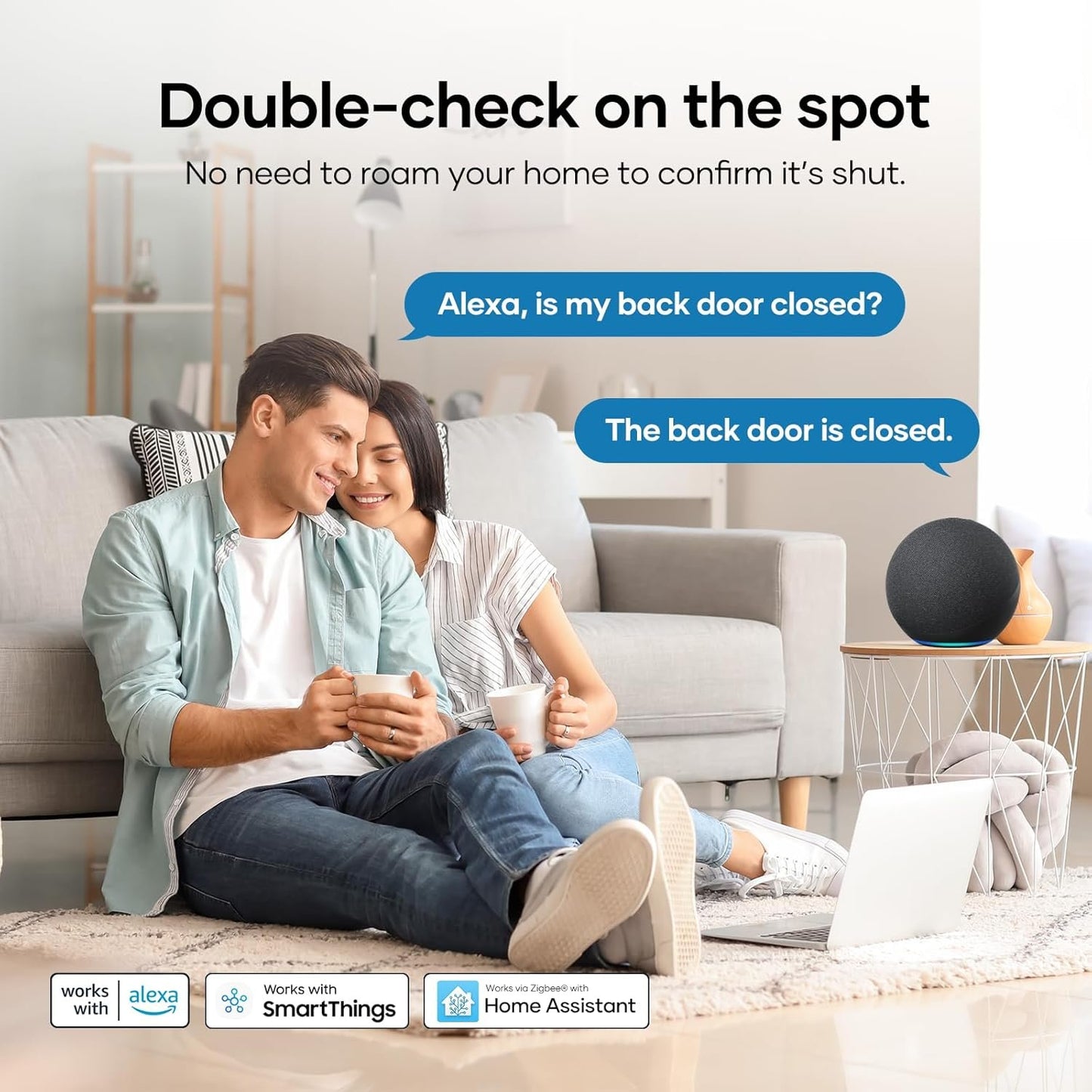 OUVOPO Zigbee Contact Sensor 4 Pack, Mini Smart Door Sensor, Home Automation, Kid Safety, Burglar Alert, Work with Alexa, SmartThings, Home Assistant, Aeotec, Hubitat, Homey with Build-in Zigbee Hub