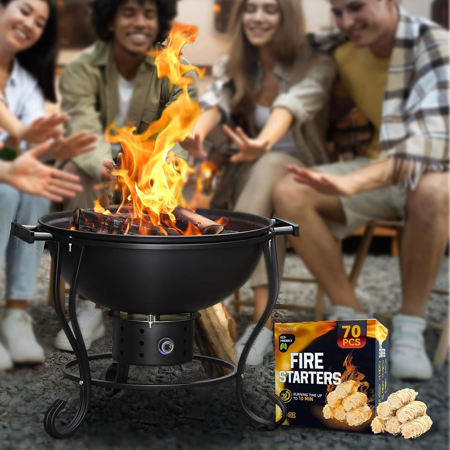 70 pcs Fire Starter - Natural Fire Starters for Fireplace, Pellet Stove & Wood, Campfires, BBQ, Pizza Oven, Fire Pit, Smoker - Fire Starters for Grill, Charcoal Fire Starter for Grill