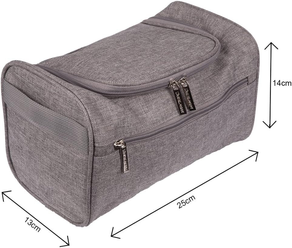 TravelMore Hanging Travel Toiletry Bag Organizer & Bathroom Storage Dopp Kit with Hook for Travel Accessories Toiletries Shaving & Makeup for Men and Woman (Black, Blue & Gray)