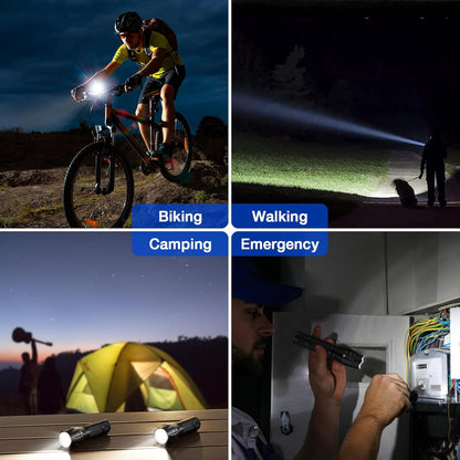 Tactical Flashlights 2 Pack, Zoomable Bright LED Torch High Lumens with 5 Modes, Waterproof Small Torch Light for Camping Essential, Camping Emergency Hiking Torch Flashlight