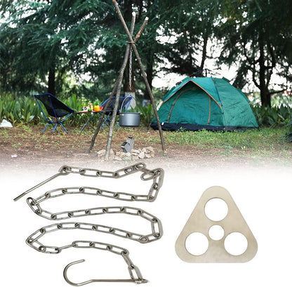 Necygoo Manual Auger Survival Tools Includes Hand Auger Wrench and Camping Tripod Board with Chain for Cookware Hanging Bushcraft Survival Settlers Tool