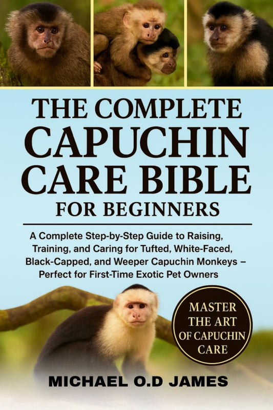 The Complete Capuchin Care Bible for Beginners: A Complete Step-by-Step Guide to Raising, Training, and Caring for Tufted, White-Faced, Black-Capped, and Weeper Capuchin Monkeys — Perfect for First-Time Exotic Pet Owners