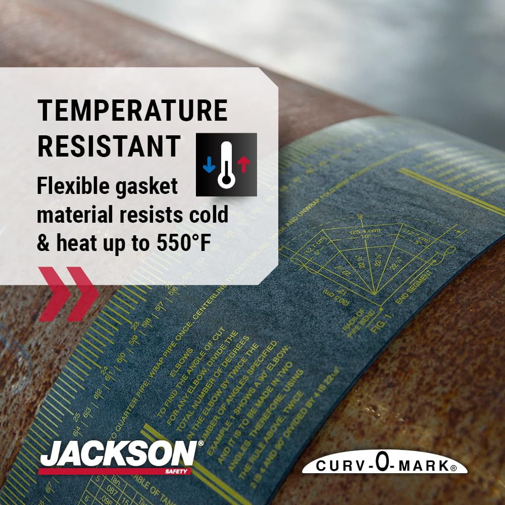 Jackson Safety 14766 Curv-O-Mark Wrap-A-Round Ruler, X-Large, Grey, Tube Diameter 4" to 12"