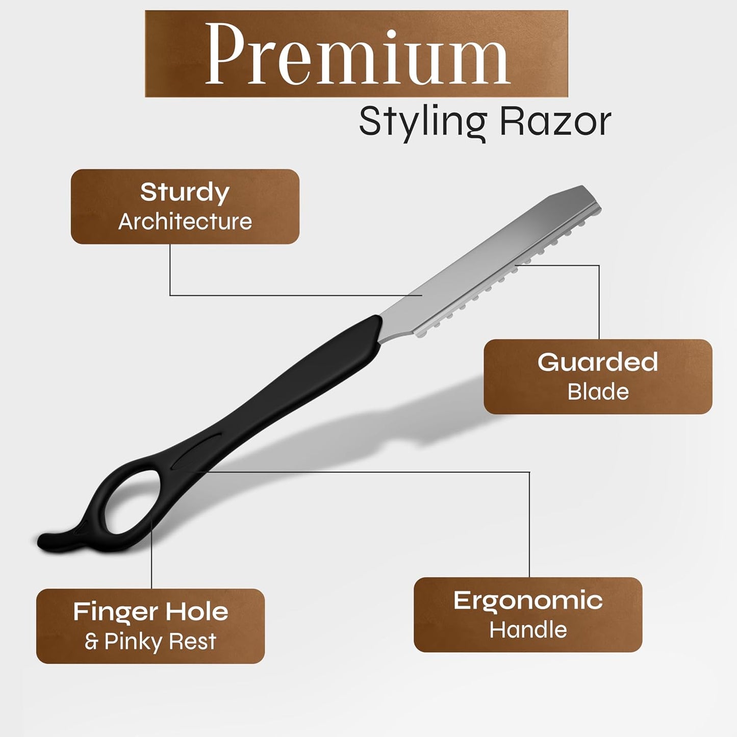 Facón Professional Hair Styling Thinning Texturizing Cutting Faether Razor + 10 Replacement Blades