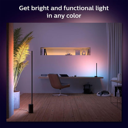 Philips Hue Signe Smart Table Lamp, Black - White and Color Ambiance LED Color-Changing Light - Control with Hue App - Works with Alexa, Google Assistant, and Apple Homekit