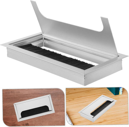 HOMSFOU Grommet Aluminum Alloy Desk Wire Hole Cover Stylish Cable Organizer for Efficient Cord Management Reducing Desk Clutter and Enhancing Workspace Productivity